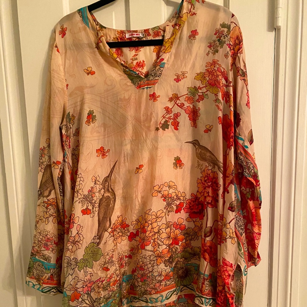 JOHNNY WAS SILK TUNIC S